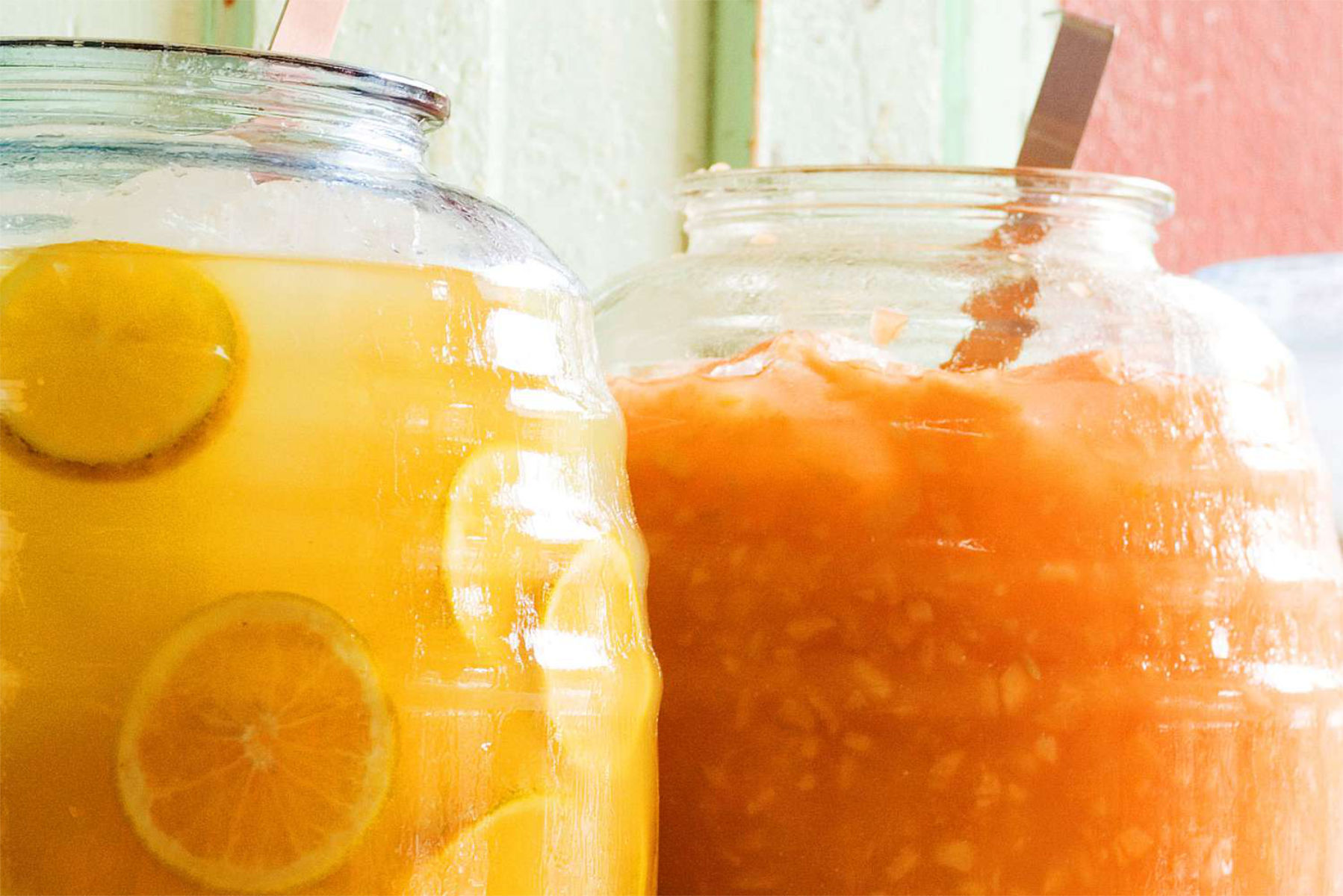 Refreshing traditional Mexican agua fresca drinks